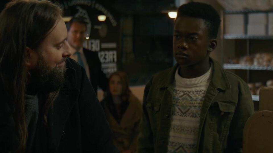 lana dee - mystic film festival - narrative short - featured image - Bobby starts to get agitated with Marvin as Alice and Frank look on.